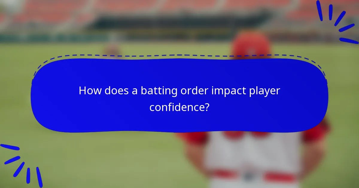 How does a batting order impact player confidence?