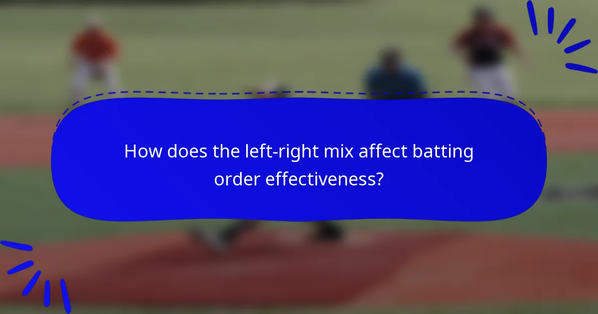 How does the left-right mix affect batting order effectiveness?