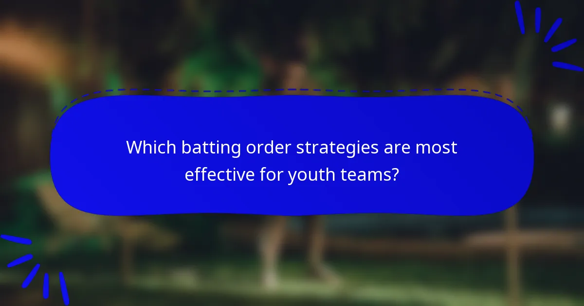 Which batting order strategies are most effective for youth teams?